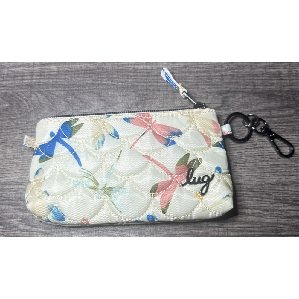 Lug Metro XL ID Pouch RFID Dragonfly Multi Cream Quilted Wallet Keyring